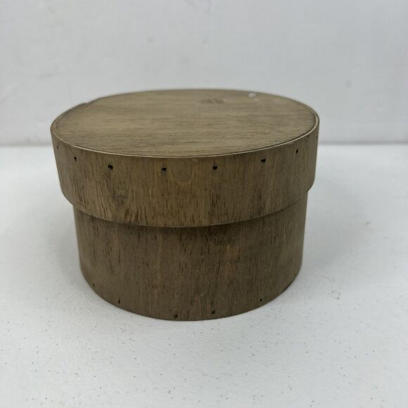 Primitive Old Time Wooden Ware Oval Shaker Style Box Decor Trinket Storage - Picture 5 of 13